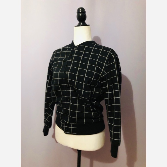 American Apparel Grid Print Fleece Club Jacket - Picture 6 of 8